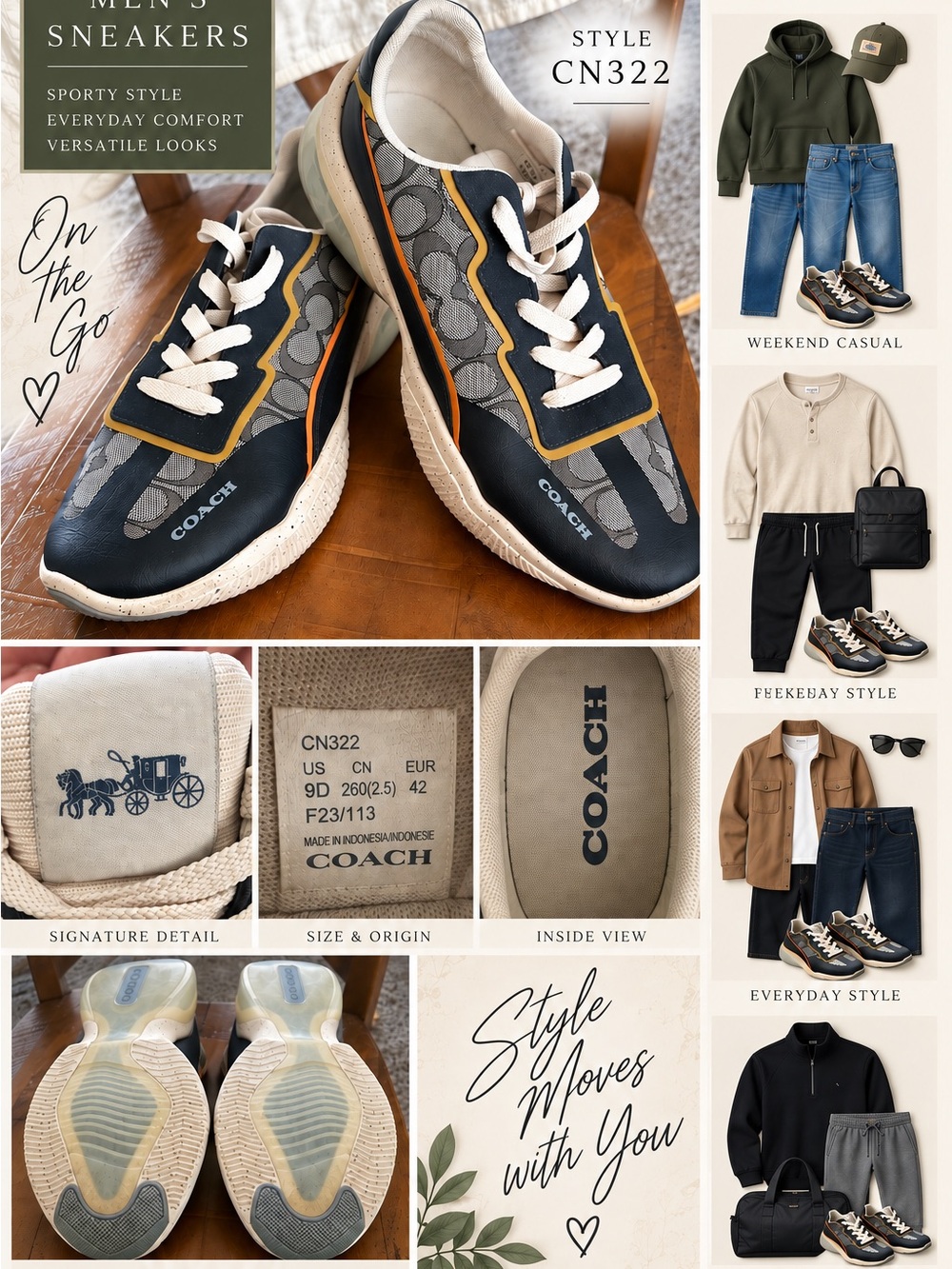 Coach CitySole Runner CN322 Menโs 9/Womenโs 11 -Signature Jacquard Sneakers